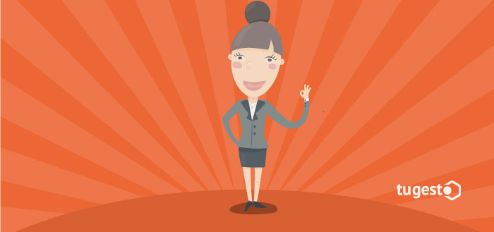 Mujer con actitud positiva para el trabajo