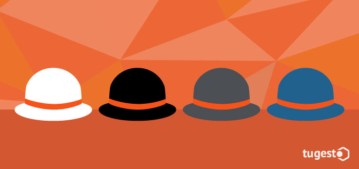 Sombreros que representan los diferentes tipos de hacker