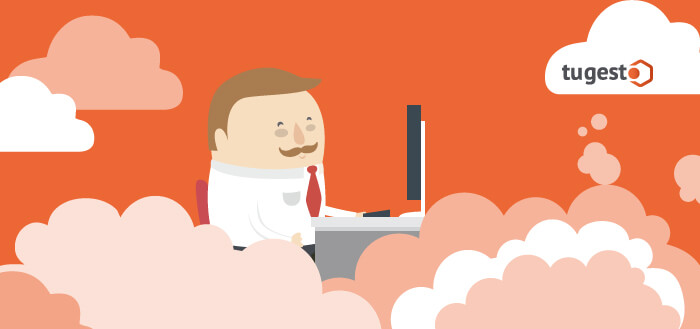 Trabajador disfrutando de las ventajas que ofrece la tecnología cloud computing.