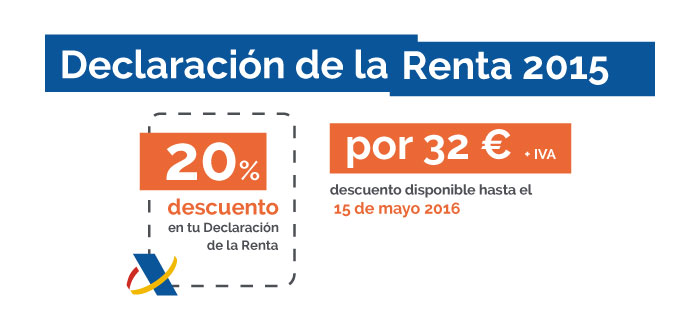 Haz tu declaración de la renta con un 20% de descuento