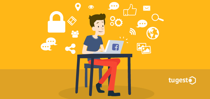 Usuario de Facebook preocupado por la privacidad de sus datos.