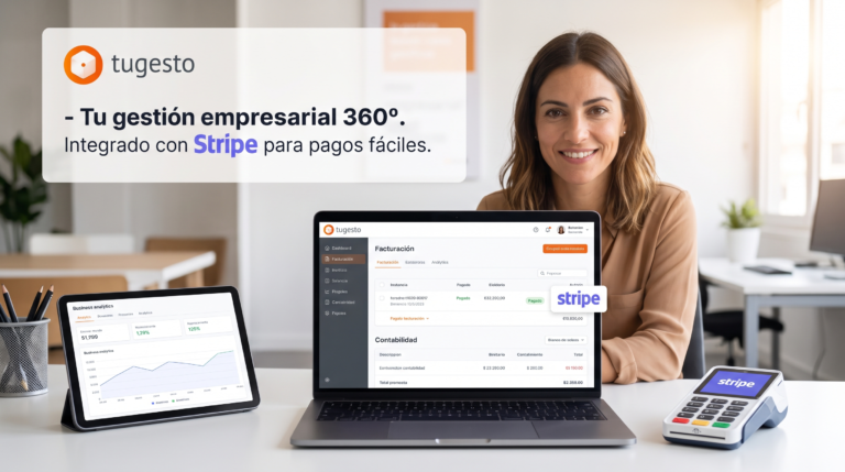 Factura de tugesto con enlace de pago online de Stripe para cobrar con tarjeta