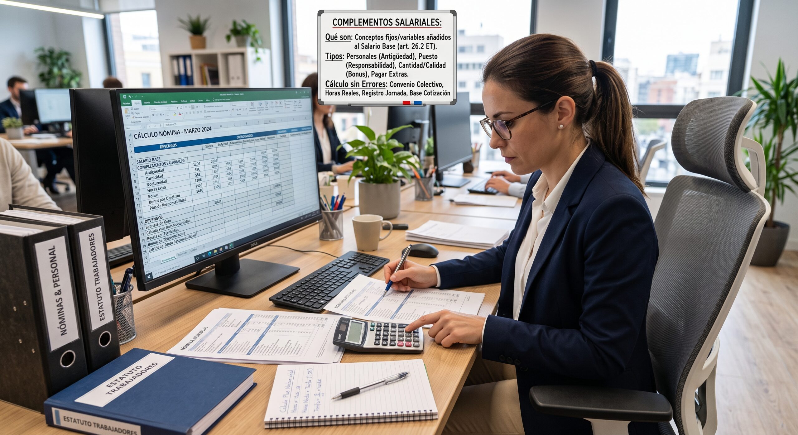 Recibo de nómina con desglose automático de complementos salariales en tugesto