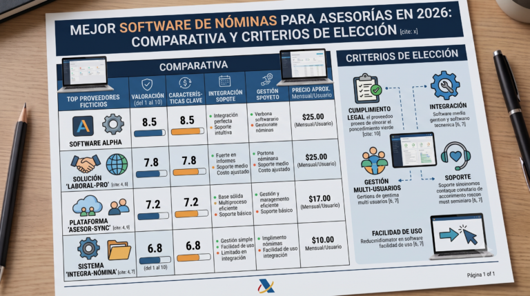 Mejor software de nóminas para asesorías 2026: comparativa