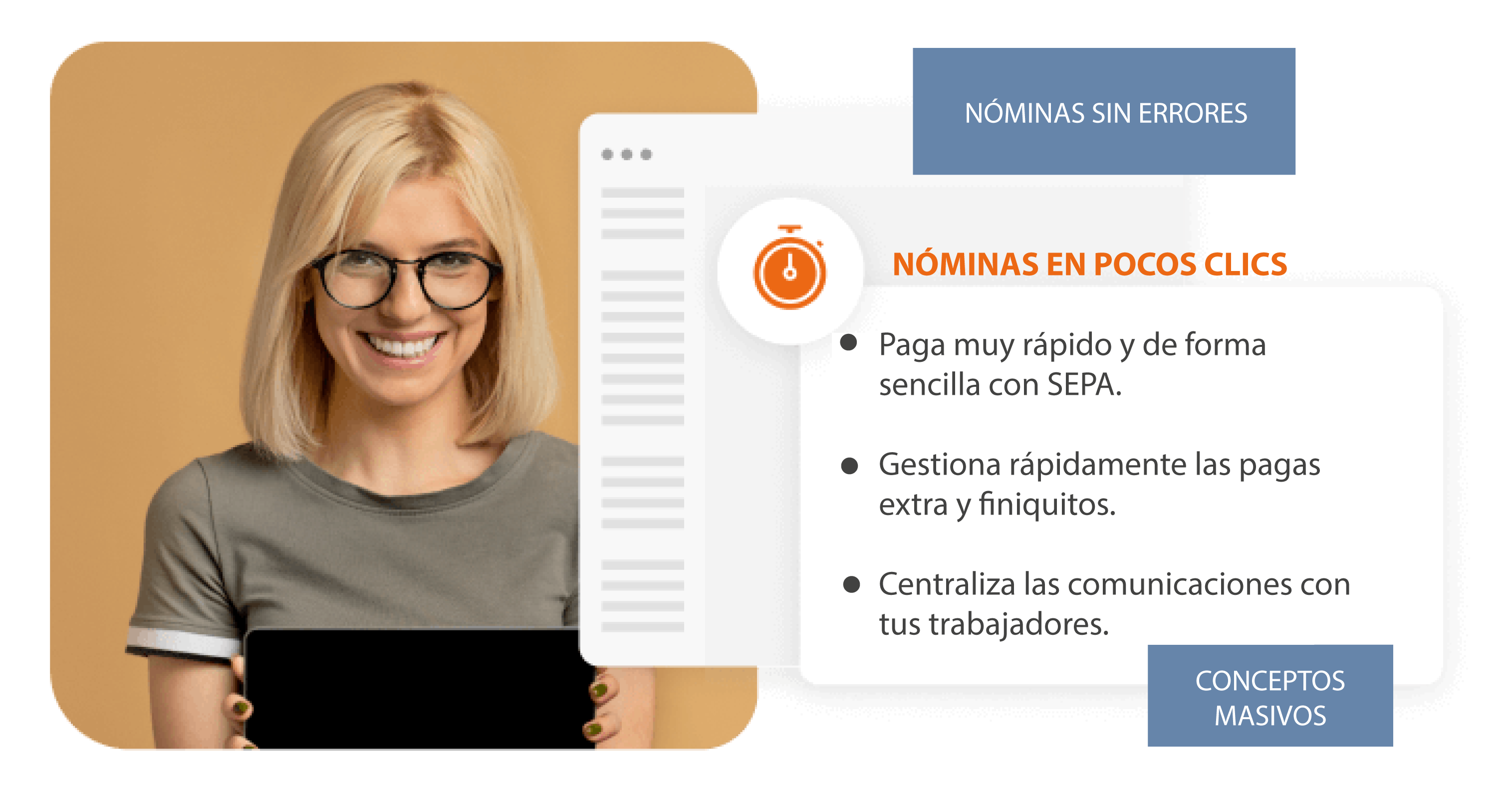 Persona gestionando nóminas