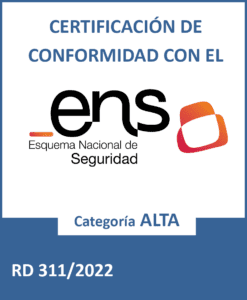 Certificado de conformidad con el ENS de tugesto, categoría ALTA
