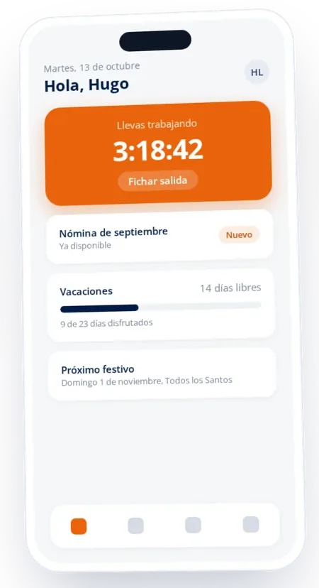 Portal del empleado en el móvil con la nómina de septiembre disponible